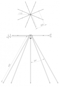 Discone antenna drawing