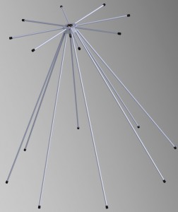 Rendered discone antenna