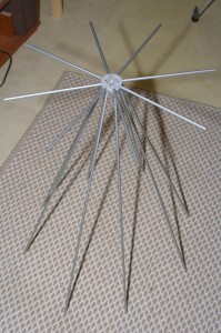 Discone antenna, not yet finished Discone antenna, not yet finished